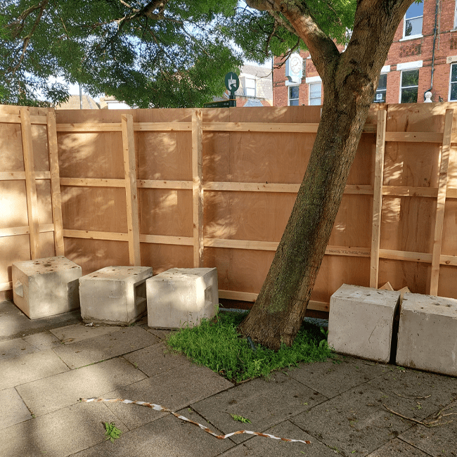 Concrete Blocks in Garden