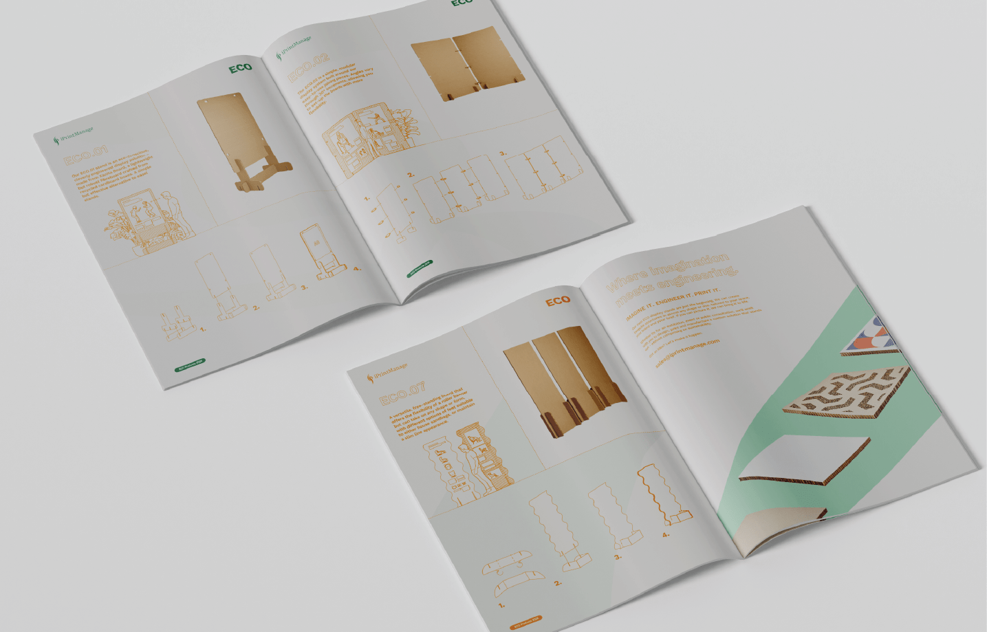 A 4 page booklet. The front of the leaflet has a photographic design and the logo, the inner has large images, and text for a case study